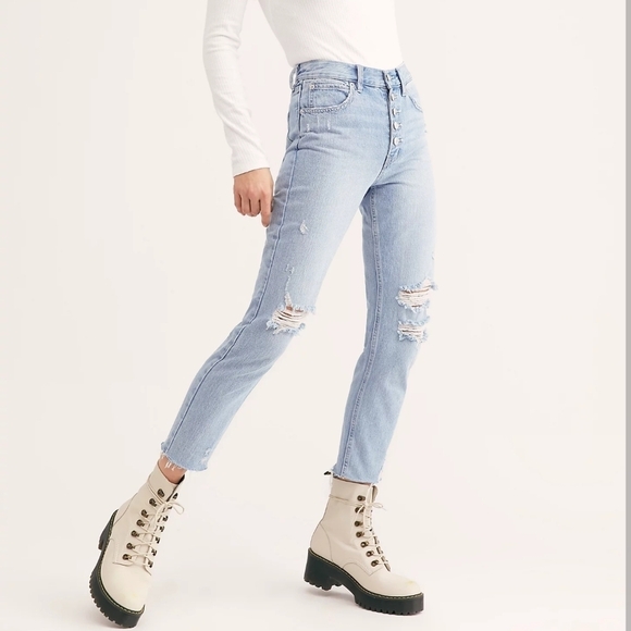 We The Free Blossom Rigid Light Wash High Waisted Button Fly Skinny Jeans 28 - Picture 15 of 15